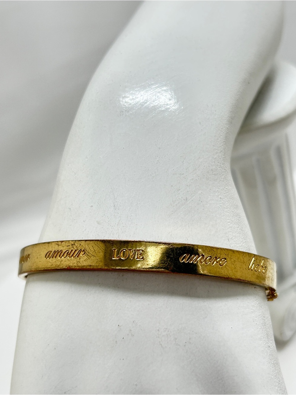 Stella & Dot, Gold Love Hinged Bracelet